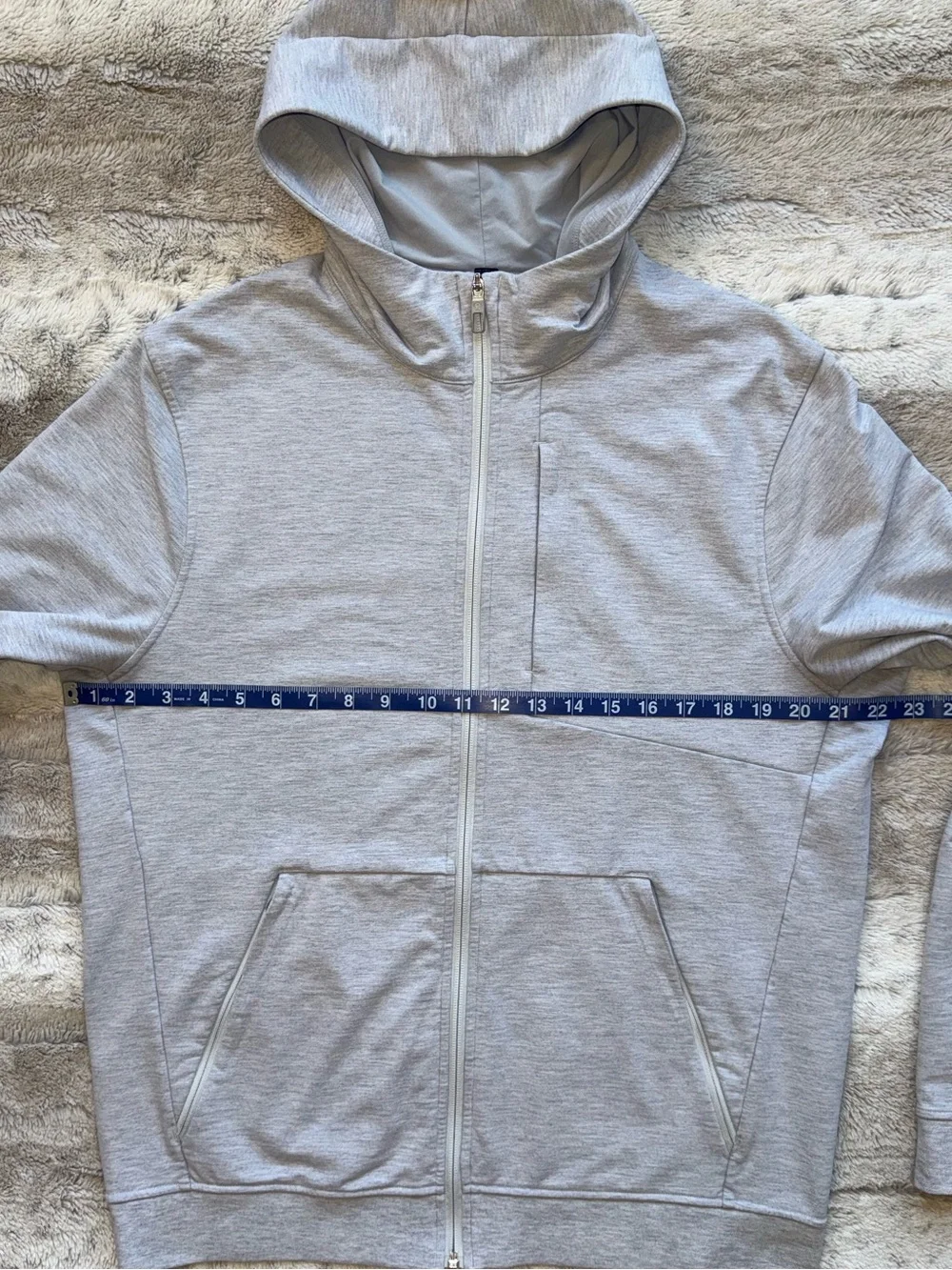 Lululemon Men’s City Sweat Zip Hoodie In Heathered Ultra Light Grey Size L